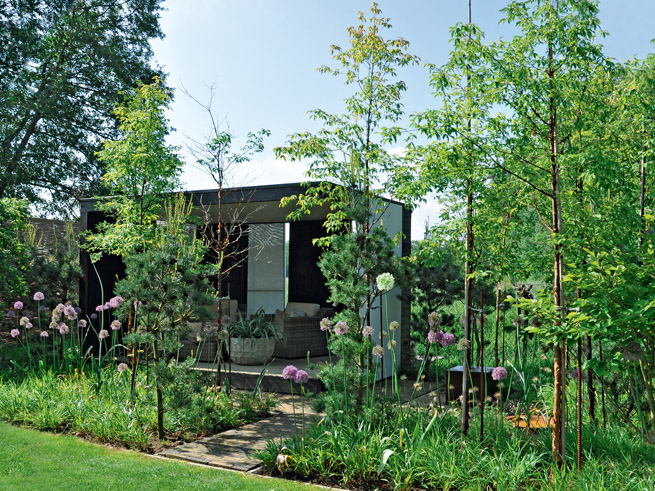 Kosten Gartengestaltung: Garten mit modernem Häuschen