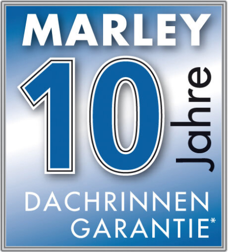 Garantie-Siegel für Marley Kunststoff-Dachrinnen