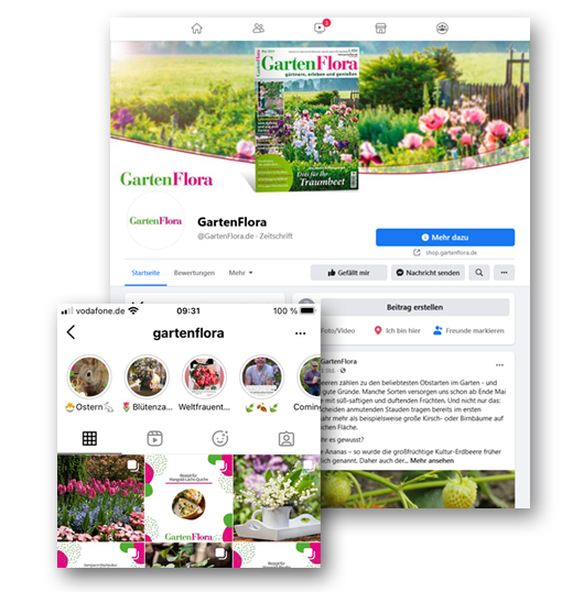 GartenFlora Facebook und Instagram