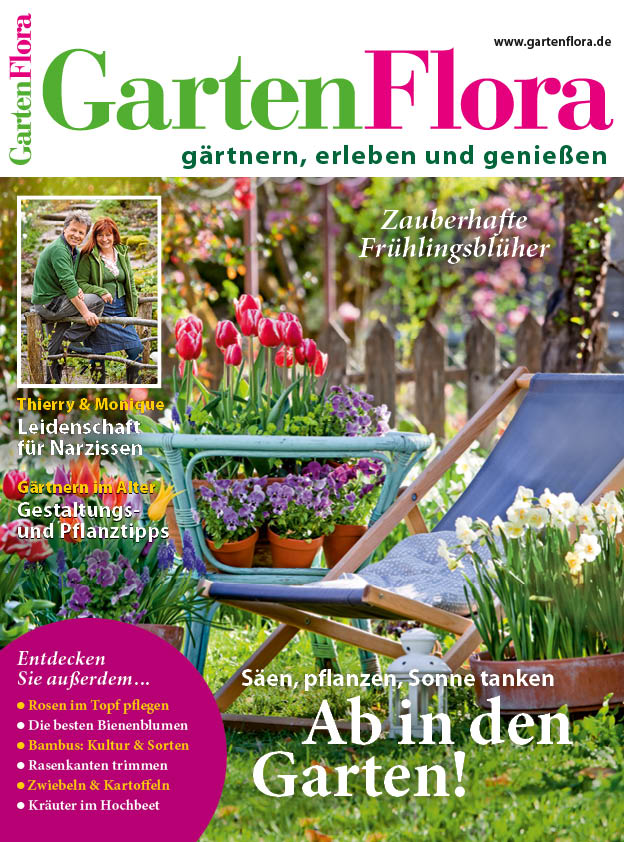 Cover der April-Ausgabe 2023 der GartenFlora